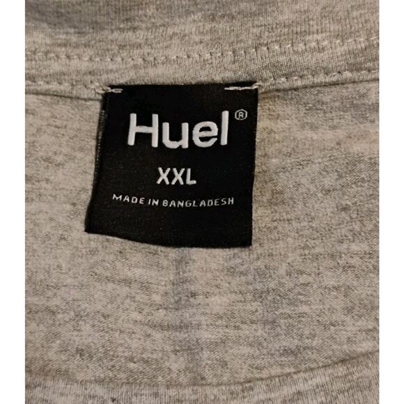 Mens HUEL Gray 2XL Short Sleeve Crewneck T-Shirt Cotton Blend - Picture 3 of 5